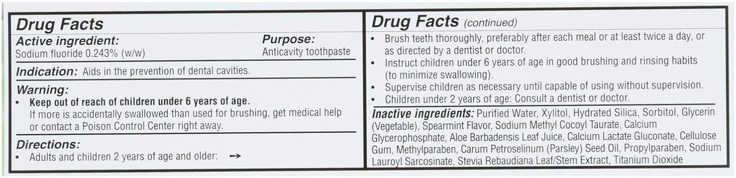 Spry Natural Xylitol Toothpaste with Fluoride Spearmint 141 g - view 4